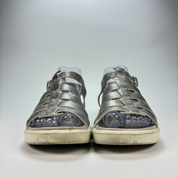 ECCO Flowt LX Silver Leather Sandals Comfort Walking Women’s Size US 6.5 EU 37 - Picture 2 of 9